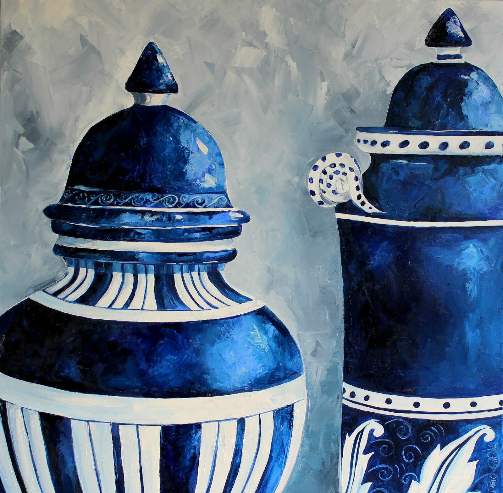 Blue Ceramics Oil painting