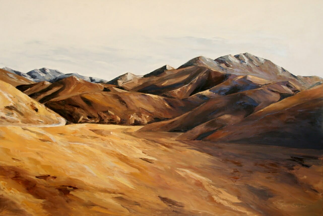 Lindis Pass oil painting south island palette knife