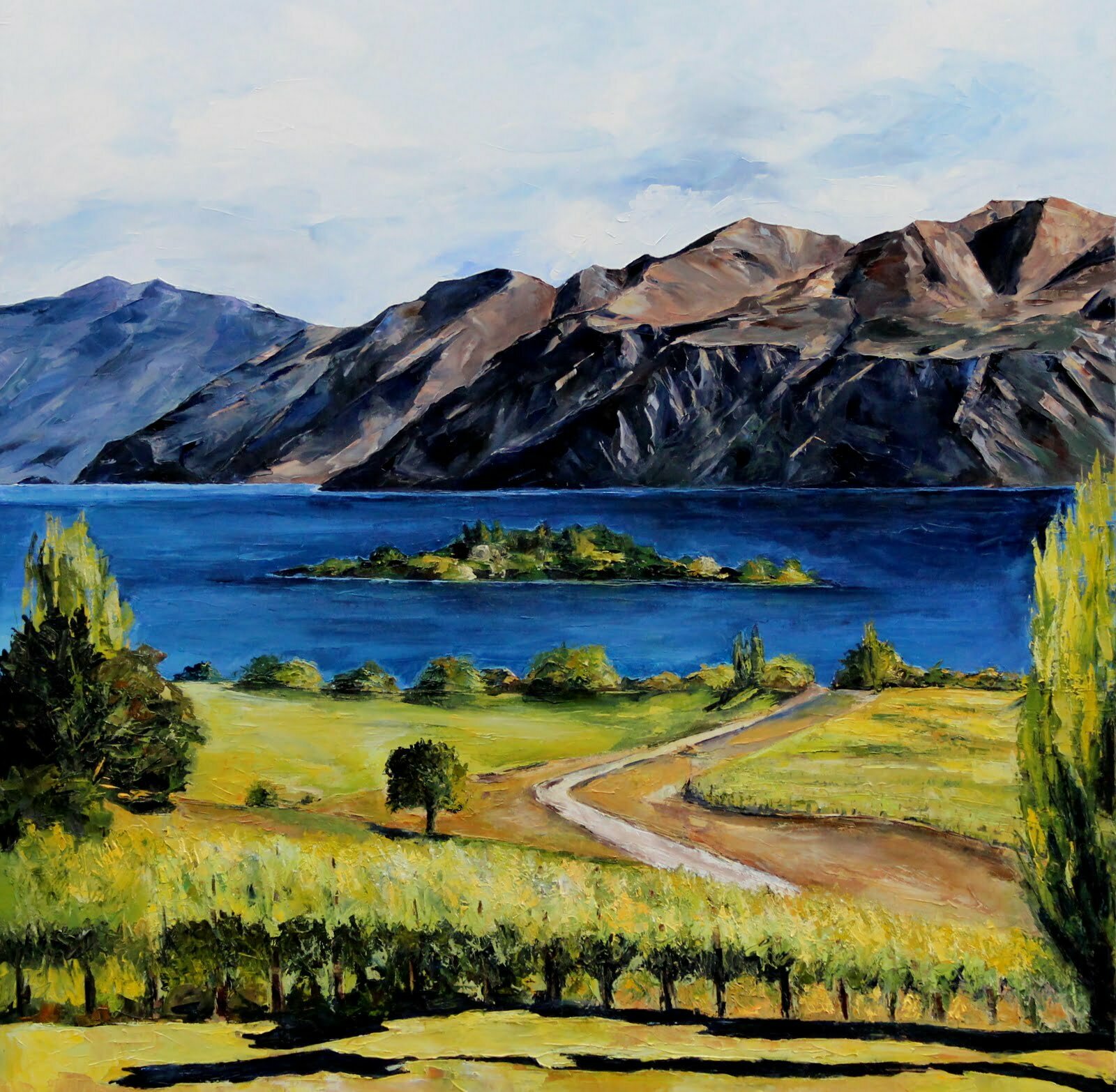 Wanaka Rippon palette knife oil painting
