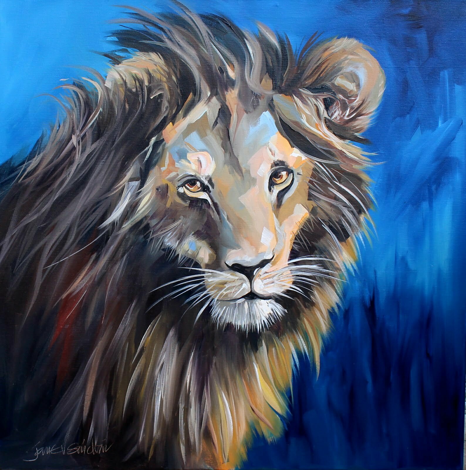 lion-acrylic-painting